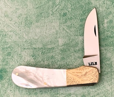 Jimmy Lile Engraved GOLD Peal Slipjoint