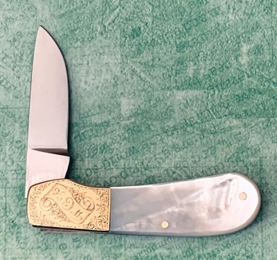 Jimmy Lile Engraved GOLD Peal Slipjoint - 2