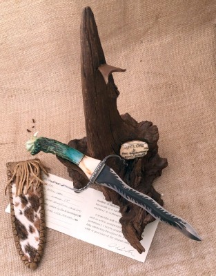 Daniel Winkler Forged Flame Dagger, Karen Shook Sheath - 5