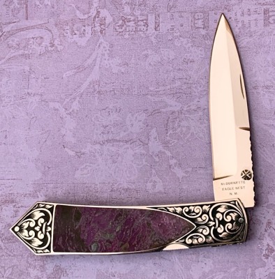 Harvey McBurnette Eagle Nest Engraved Lockback