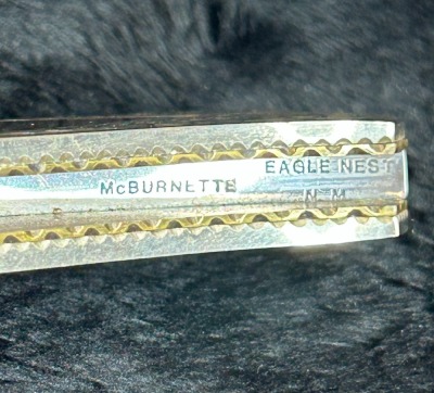 Harvey McBurnette Engraved Black Lip Pearl Lockback - 4