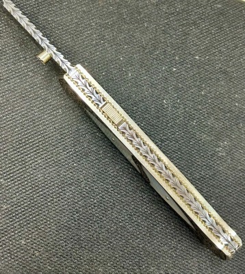 Harvey McBurnette Engraved Pearl Lockback - 3
