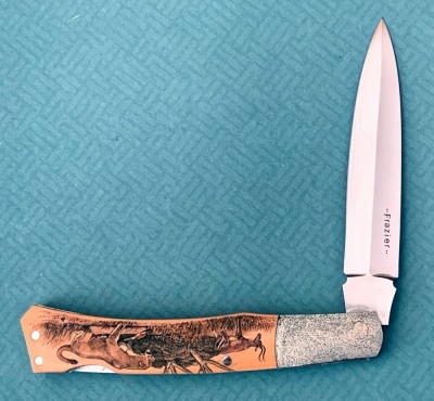 Ron Frazier Scrimmed Folding Dagger Lockback