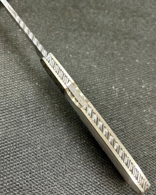 Harvey McBurnette Eagle Nest Gold Engraved Pearl Lockback - 3