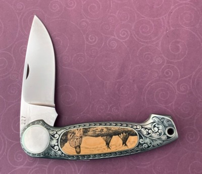 Jimmy Lile Engraved & Scrimmed Button Lock - 2
