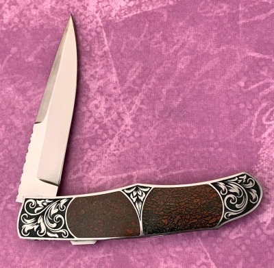 Harvey McBurnette Eagle Nest Engraved Lockback - 2