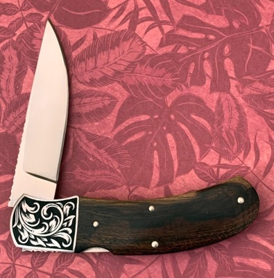 Harvey McBurnette Eagle Nest Engraved Lockback - 2