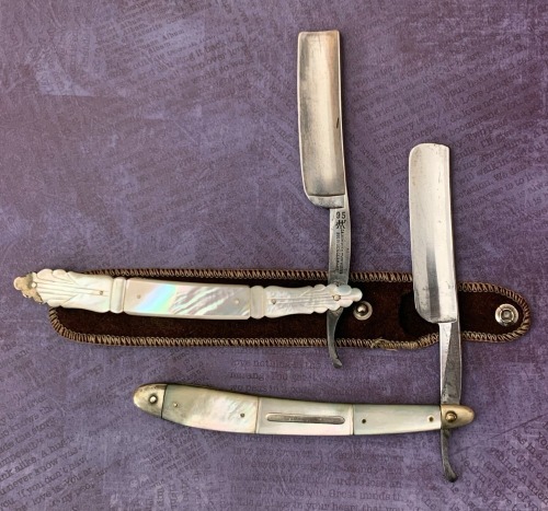Pair of Pearl Straight Razors