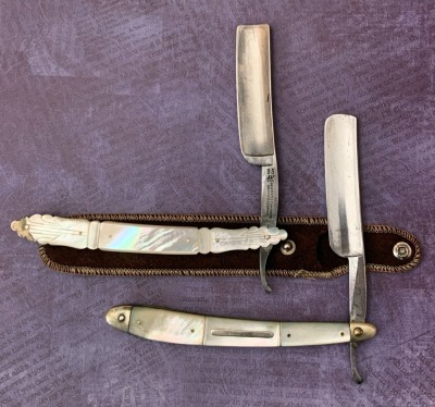 Pair of Pearl Straight Razors
