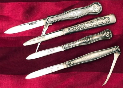 Four Silver Fruit Knives