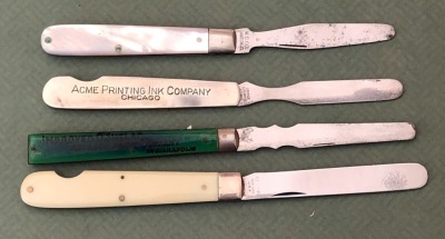 Four Vintage Spatula Knives: Camillus, Bridge, NCCO and One Other
