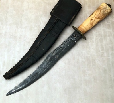 Carved Bone Mexican Knife
