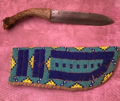 Crown Stag Dagger with Beaded Sheath