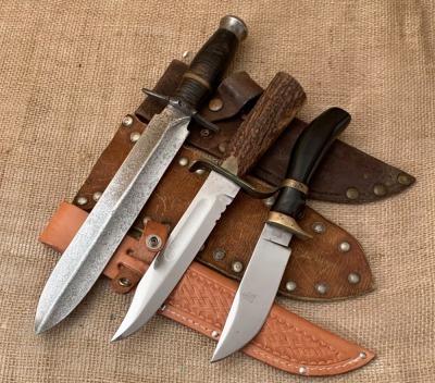 Three Fixed Blades; Dagger and Two Hunters