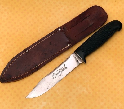 Aerial etched Fish Knife