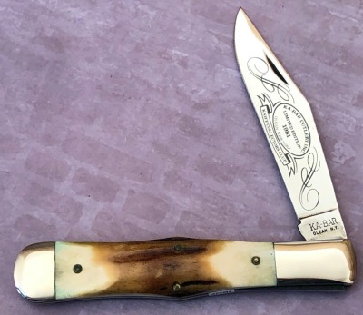 Ka-Bar Cutlery LTD 1981 Stag Coke Bottle Folding Hunter