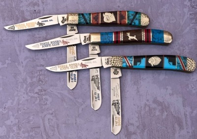 Three Case Mini Trappers For Three Rivers Knife Club