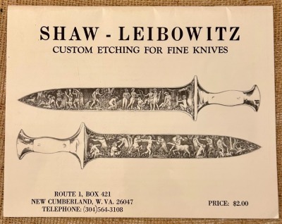 Shaw Leibowitz Custom Etching for Fine Knives