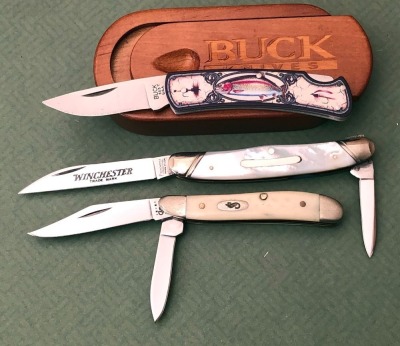 Case Peanut, Buck 523 & Pearl Winchester