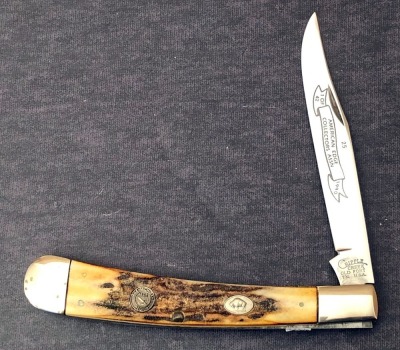Cripple Creek Old Fort American Edge Collectors Assn 1990 Stag Single Blade Banana