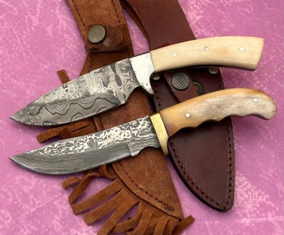 Pair of Damascus Bone Hunters