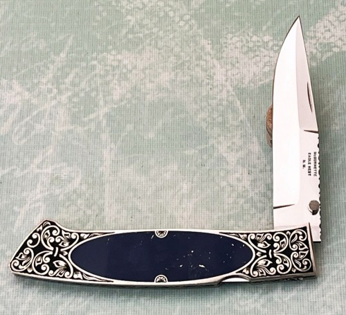 Harvey McBurnette Eagle Nest Engraved Lockback