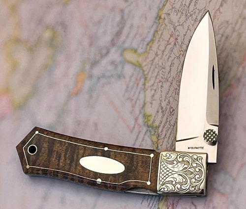 Harvey McBurnette Engraved Wood Lockback