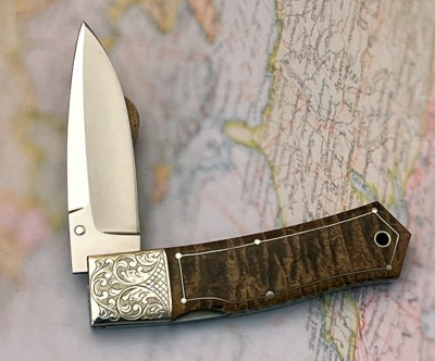 Harvey McBurnette Engraved Wood Lockback - 2