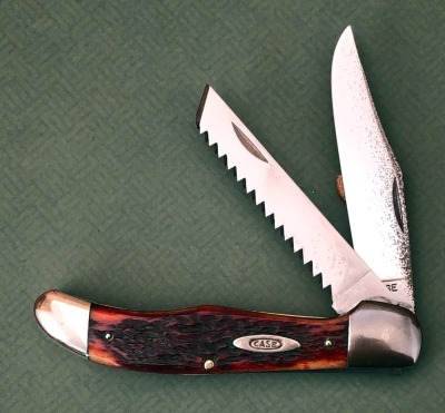 Case XX 6265 Red Bone Folding Hunter with Saw Blade Proto