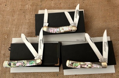 Three Remington Collectors Series Abalone Folders