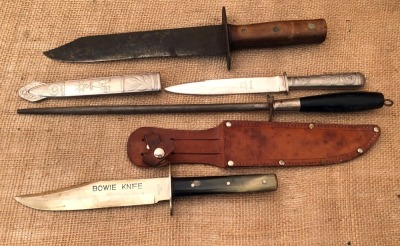 Three Fixed Blades and a Hone Steel