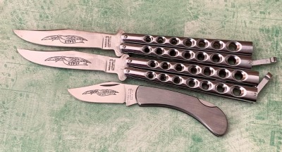Three Parker Cut Co; Two Butterfly and a Lockback