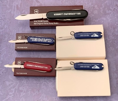 Five Victorinox Advertising Swiss Army Knives