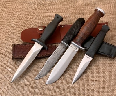 Four Fixed Blades, Parker, Cattaraugus, Schrade Walden & Gerber