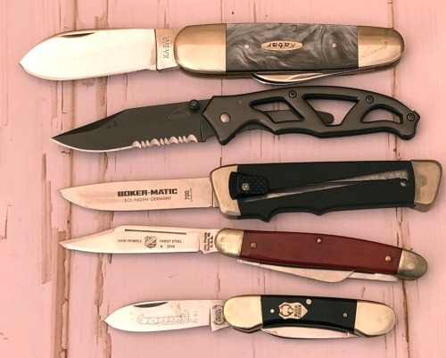 Five Folders: Boker, Ka-Bar, Gerber, John Primble, & Buck Creek
