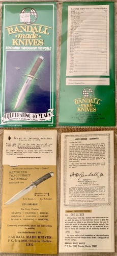 Two Randall Knives Catalogs