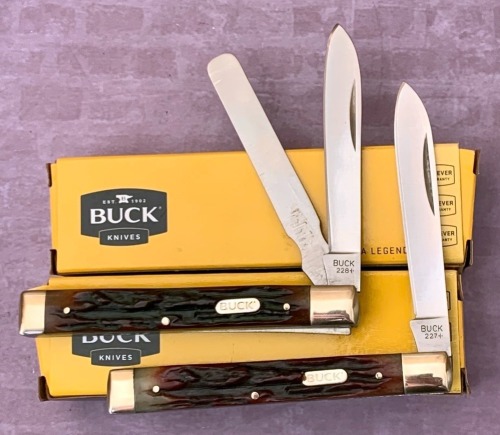 Pair of Bone Buck USA Doctor's Knife
