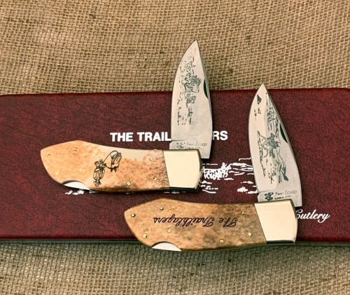 Frost Cutlery "The Trail Blazers" Bone Lockback Set