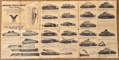 Maher and Grosh Cutlery Co Fold Out Catalog - 3