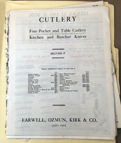 Henry Sears & Son Cutlery Pages from a Farwell, Ozmun, Kirk & Co Catalog