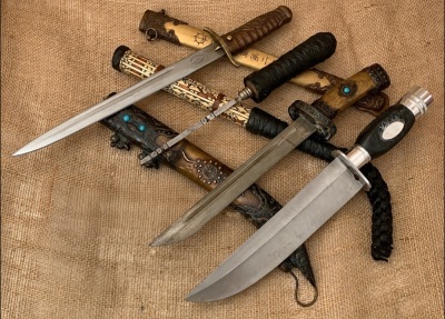 Three Ethnic Fixed Blades and a Bowie