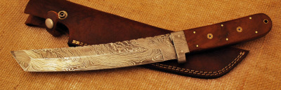 Damascus Tanto, mosaic pins