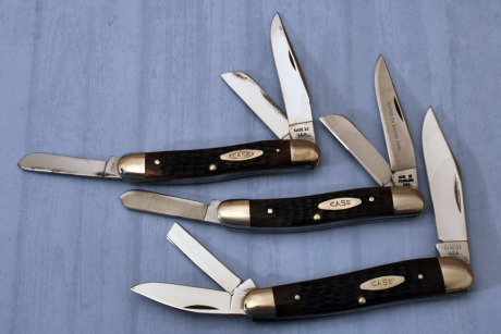 Three 70's Case knives, whittler and more