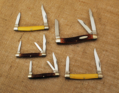 Five vintage Kabar knives