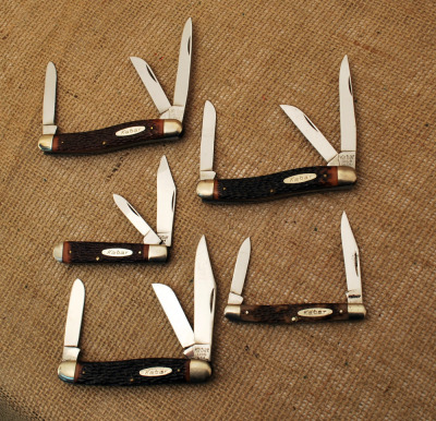 Group of five vintage Kabar knives