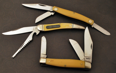 Trio of yellow comp Knives