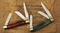 Pair of Case '047 smooth rose and smooth green bone