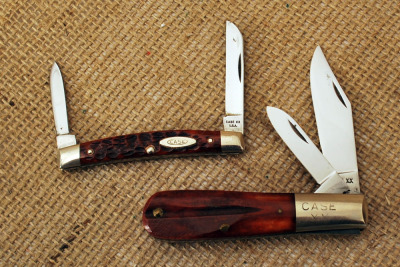 Pair of Case USA vintage bone handled knives,
