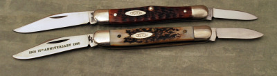 Pair of Case half-whittlers: stag and bone