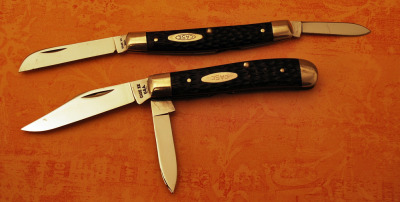 Pair of Delrin handled Case knives